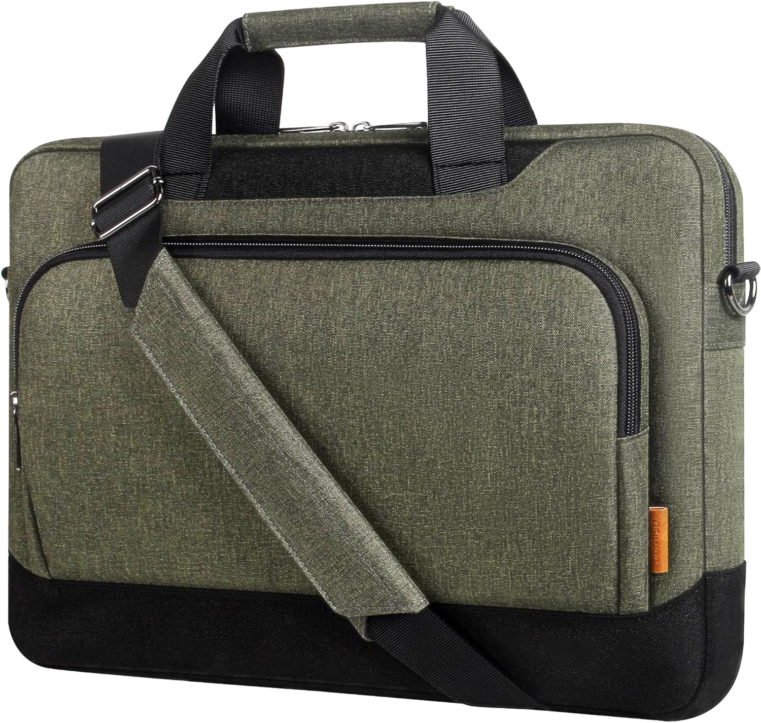 DOMISO Laptop Sleeve Case Large Capacity Shoulder Bag Compatible with 17-17.3 inch Dell XPS/HP Gaming Pavilion 17 / Chromebook 317, Dark Green