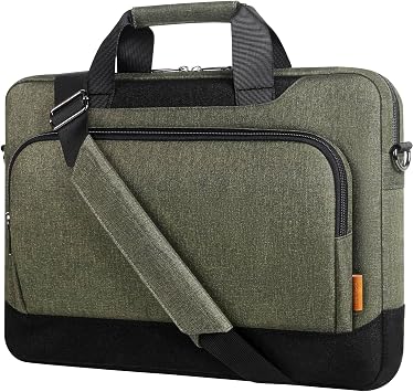 DOMISO 17-17.3 Inch Laptop Sleeve Business Briefcase Laptop Shoulder Bag Compatible with 17" Laptops/ 17.3" HP Pavilion 17/MSI GS73VR Stealth Pro/Dell/Acer/ASUS,Dark Green