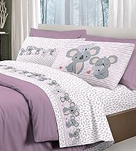 HomeLife Completo Lenzuola una Piazza e Mezza Cotone Made in Italy | Set lenzuola una piazza e mezza: lenzuolo Sopra, Lenzuolo Sotto Con Angoli, 1 Federa | Set Lenzuola 1 Piazza e Mezza Koala, Rosa
