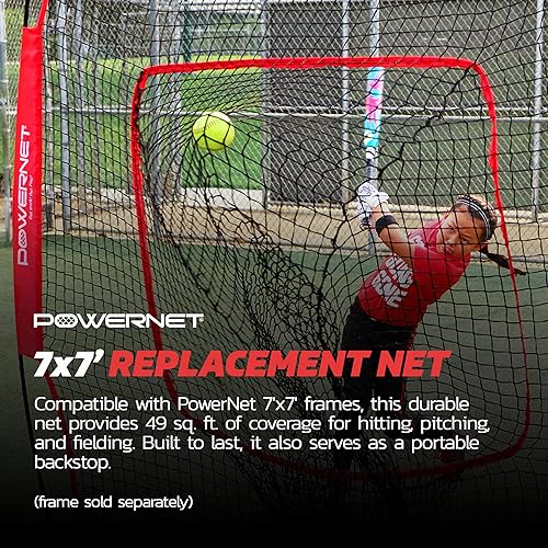 Miniatura 6 de PowerNet 7x7 FT Baseball & Softball Net Replacement Parts, Replace 7x7 FT Frame, Net Only or Carry Bag, Metal Frame and Fiberglass Poles, Durable