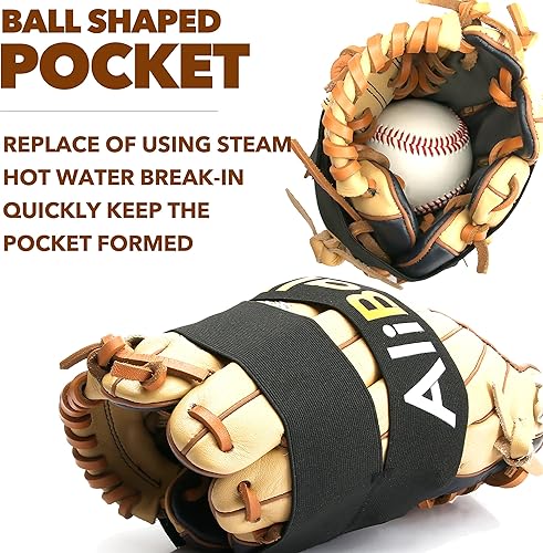 Miniatura 7 de AliBall Baseball Glove Break in Kit, Real One-Piece Solid Construction Glove Mallet, Baseball Glove Conditioner Kit, 5 Piece Set for Softball Glove
