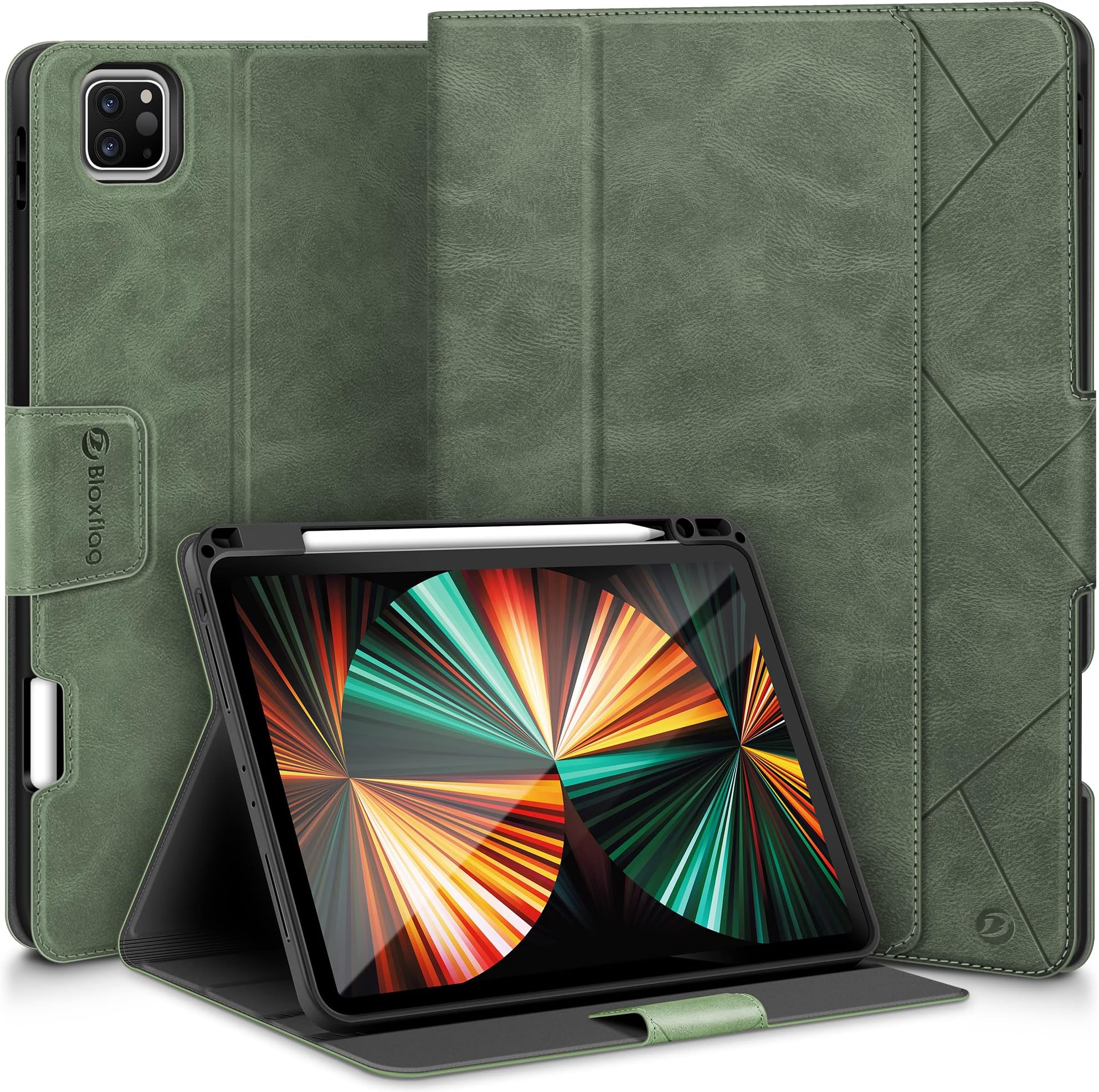 Coque Antbox IPad Pro 12.9 – Avec Porte-stylet, Réveil/support, Noir (neuf)