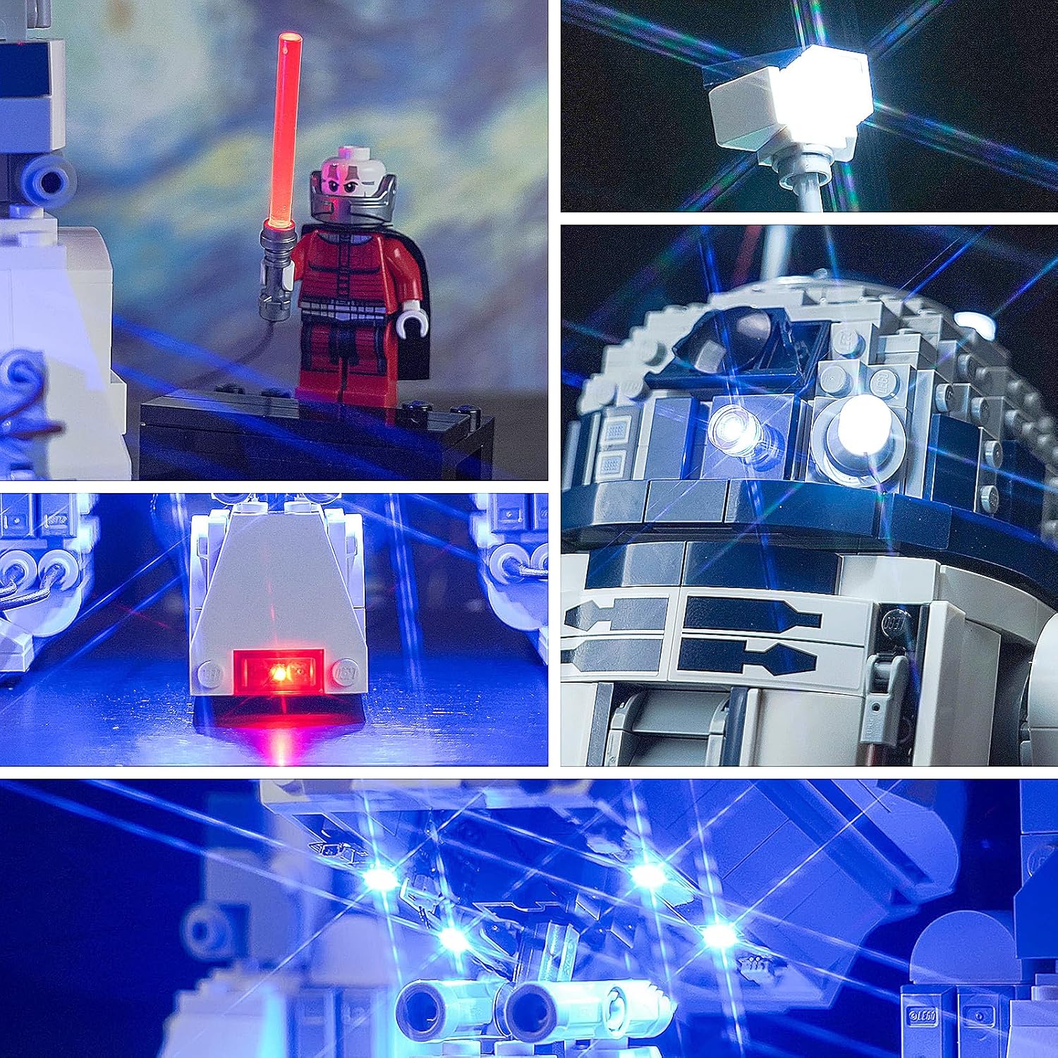 LED Lighting Compatible with Lego 75379 R2-D2, Light Kit Compatible with Lego 75379, Giving Light to Model, NOT Included The Model Set(18 Key RC Version)