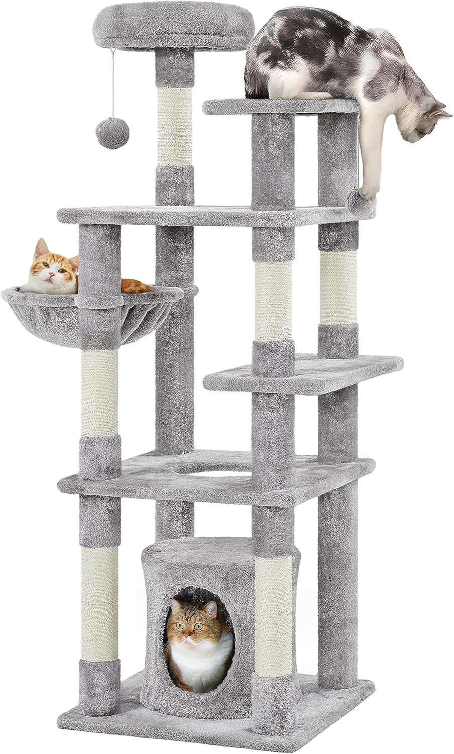 Yaheetech Cat Tree DIY, 56.5in Cat Tower with 4