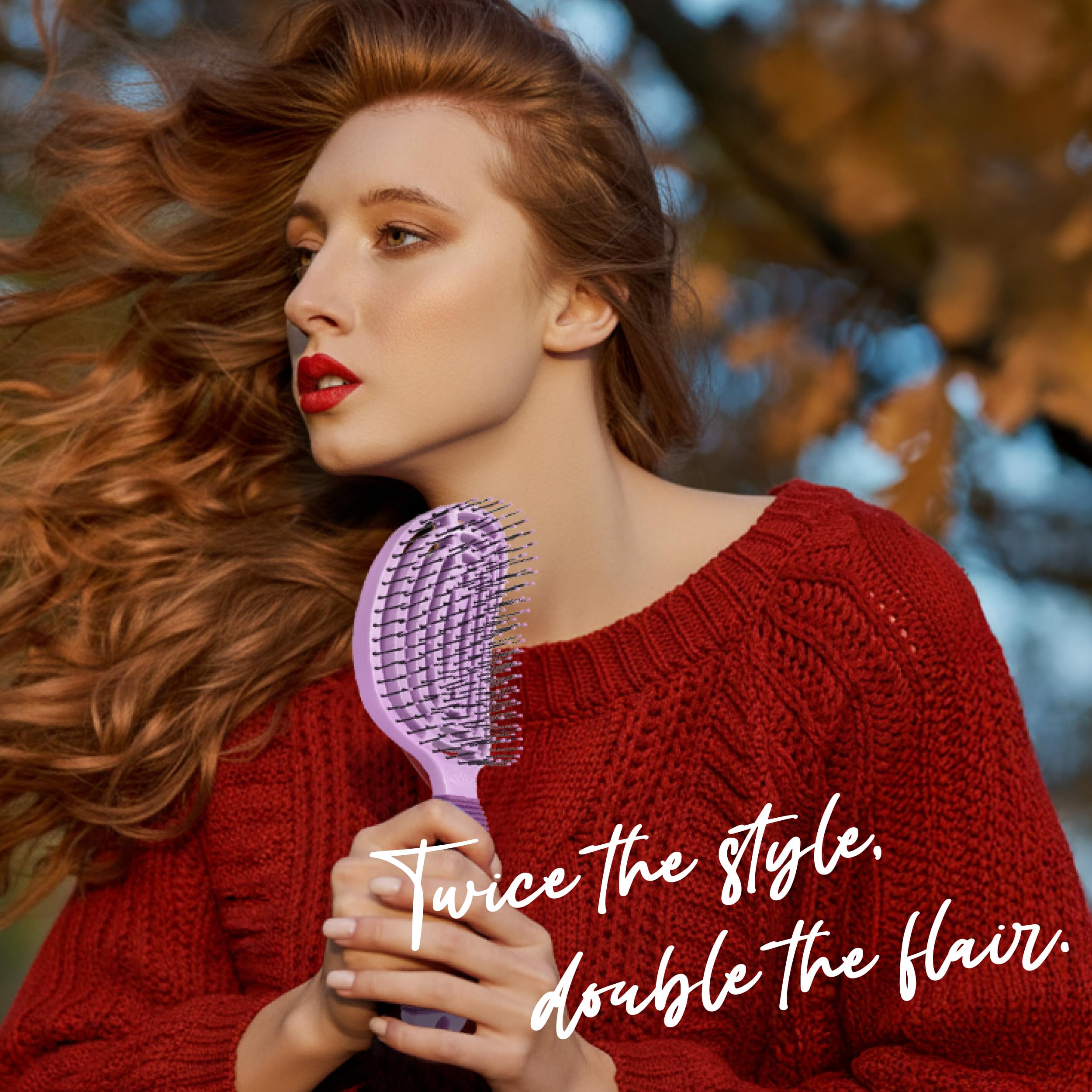NuWay® DoubleC® - Cepillo desenredante para el cabello, el cepillo original para el cuidado del cuero cabelludo para el hogar, cepillo patentado de doble curvo para desenredar suavemente, peinado de