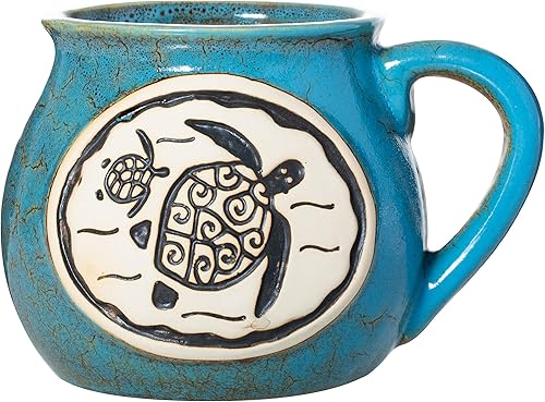Miniatura 1 de Cape Shore Taza hecha a mano de gres de 16 onzas, varios estilos disponibles (tortuga)