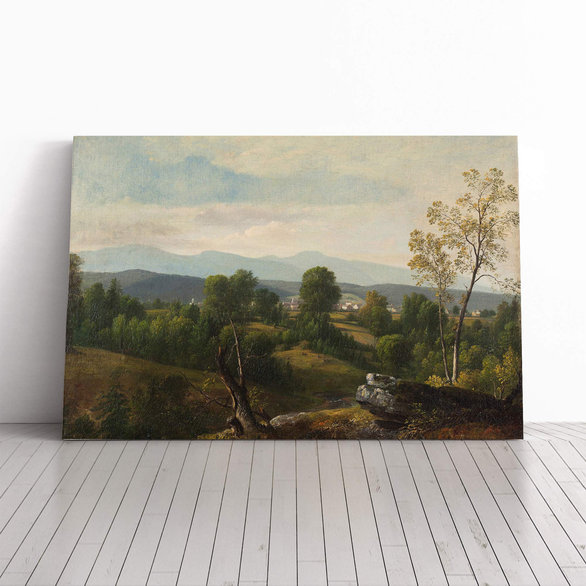 Asher Brown Durand A View of The Valley Canvas Print | Gallery Wrapped 30mm Frame Wall Art | 30x20 inches | Ready to Hang | Modern Landscape Picture | Living Room Bedroom Lounge Office