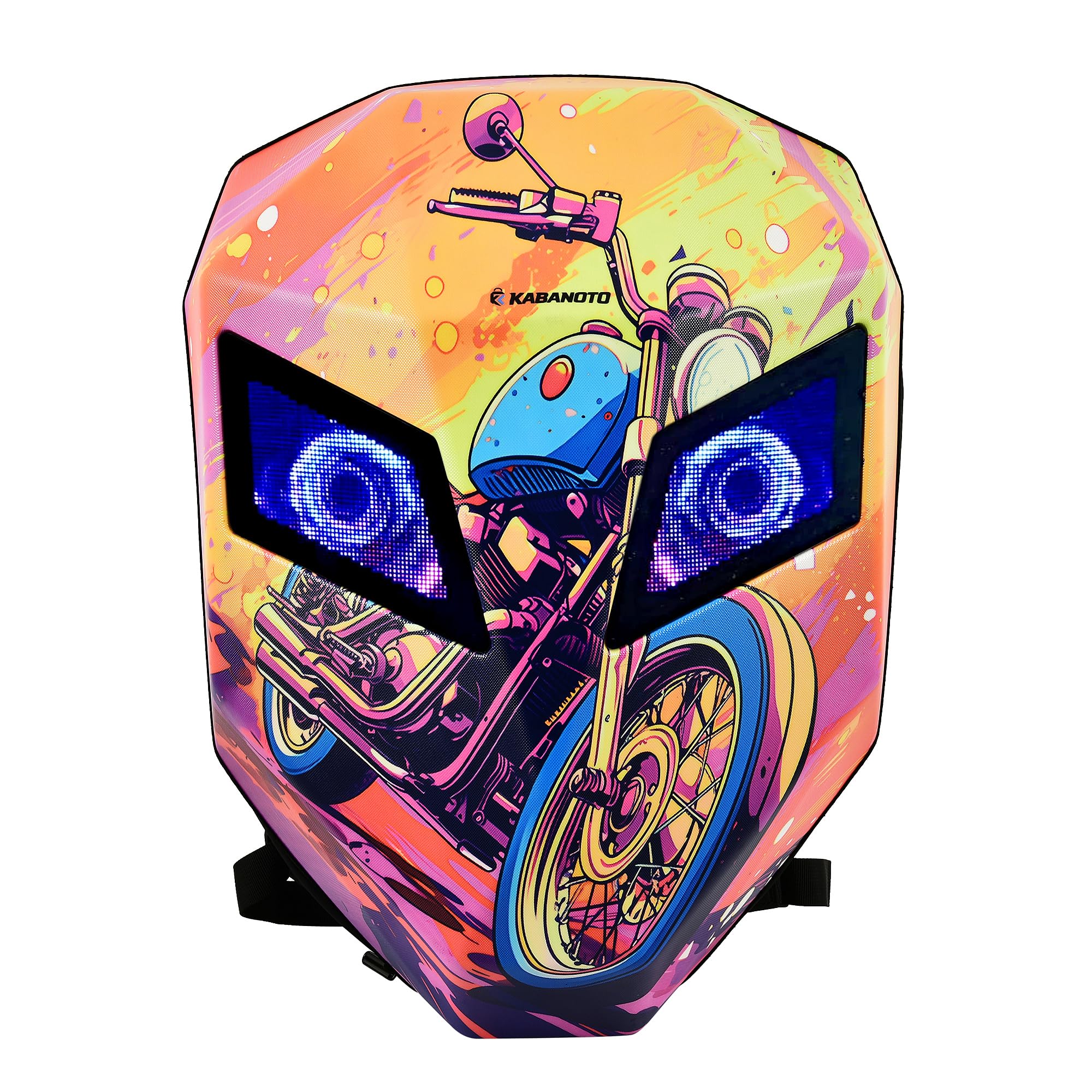 Knight LED Eyes Backpack | Helmet Compatible Hard Shell Rider Backpack | USB Powered Animated LED Eyes | Laptop Compartment | Water Resistant Travel Backpack-image-40