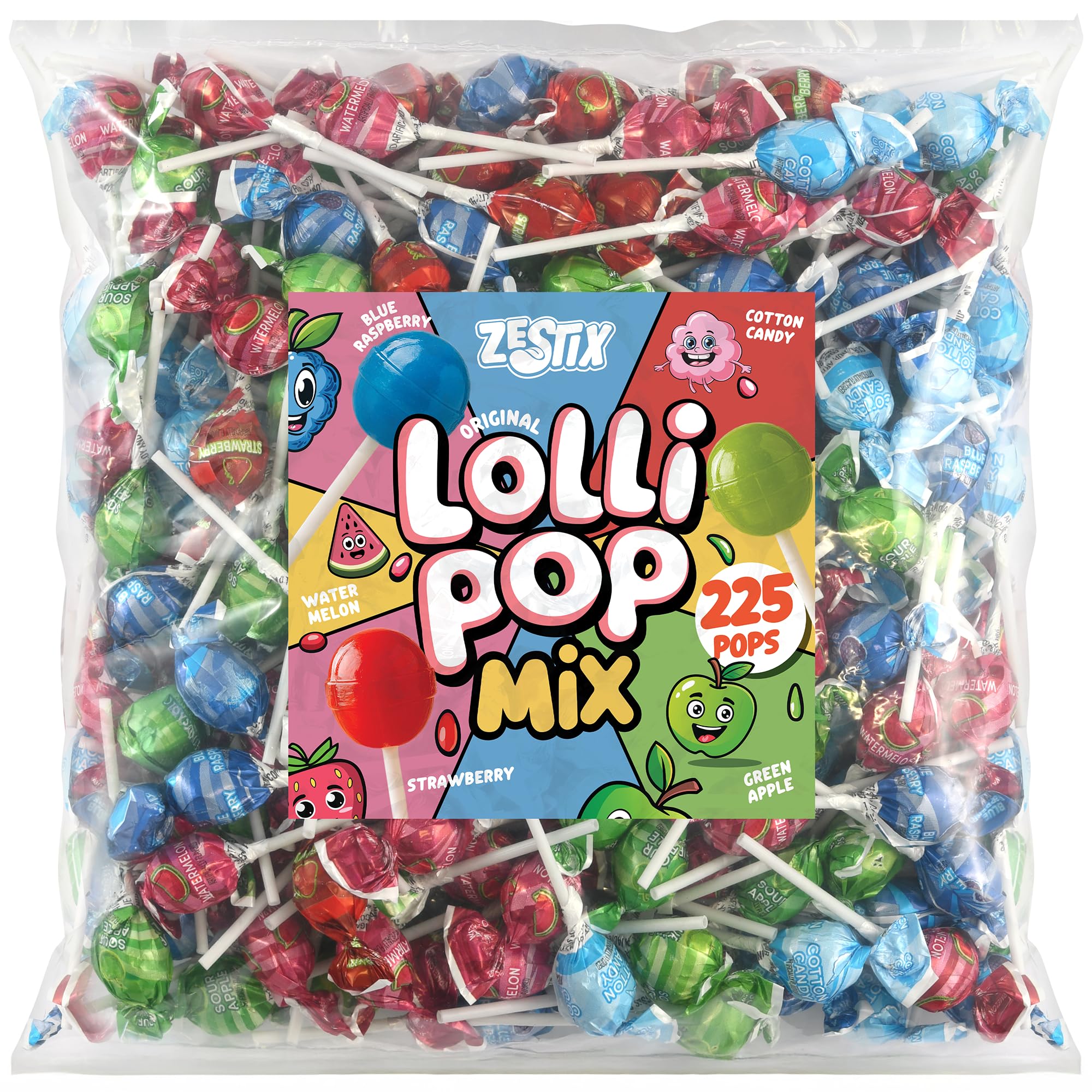 Lollipops Bulk 225 Ct, Mini Suckers & Lollipops Individually Wrapped