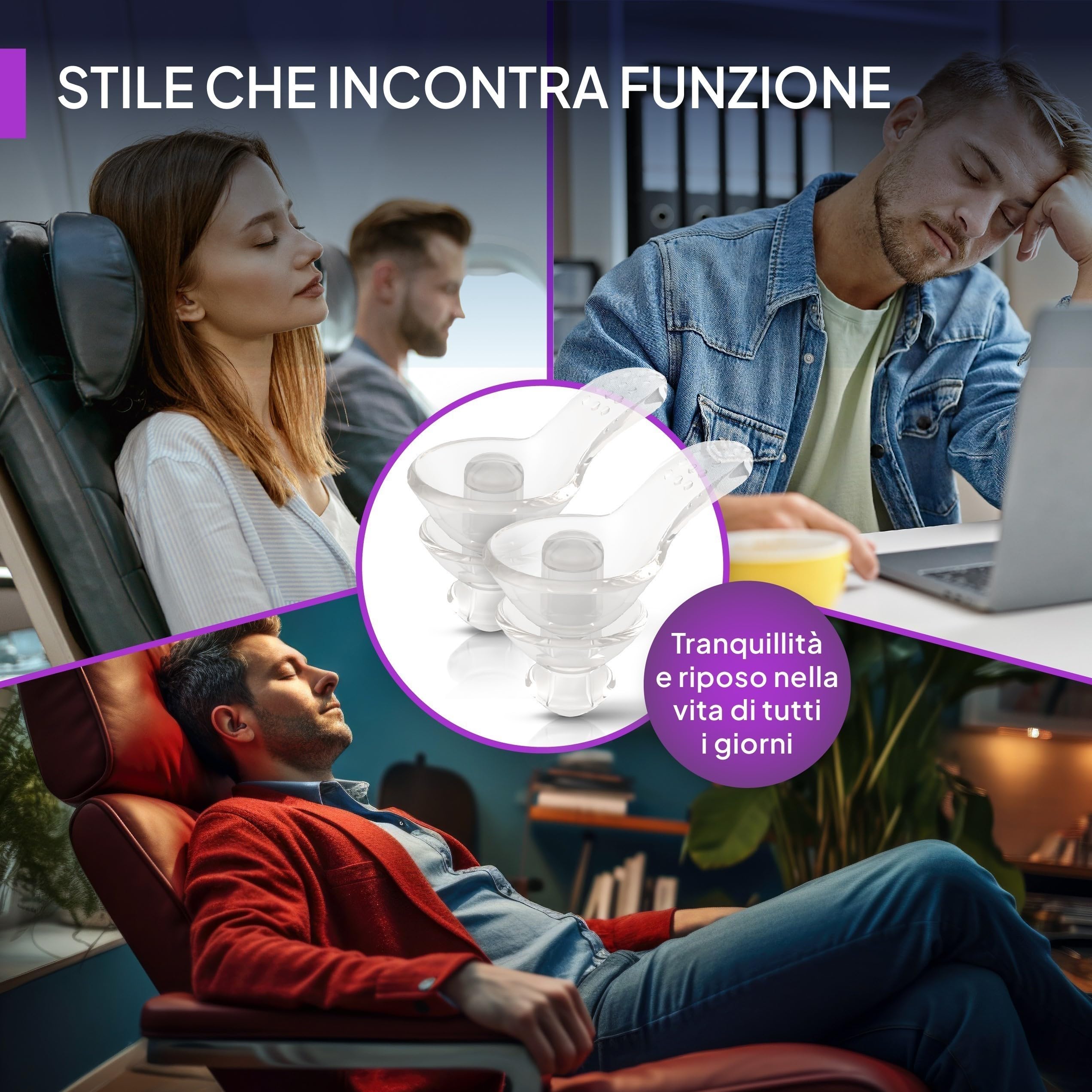 Senner ® DreamPro - Tappi orecchie per sonno tranquillo - Protezione udito in ambienti rumorosi, per chi dorme di fianco - Anti Russamento - Ipoallergenici, 2 misure, Contenitore alluminio