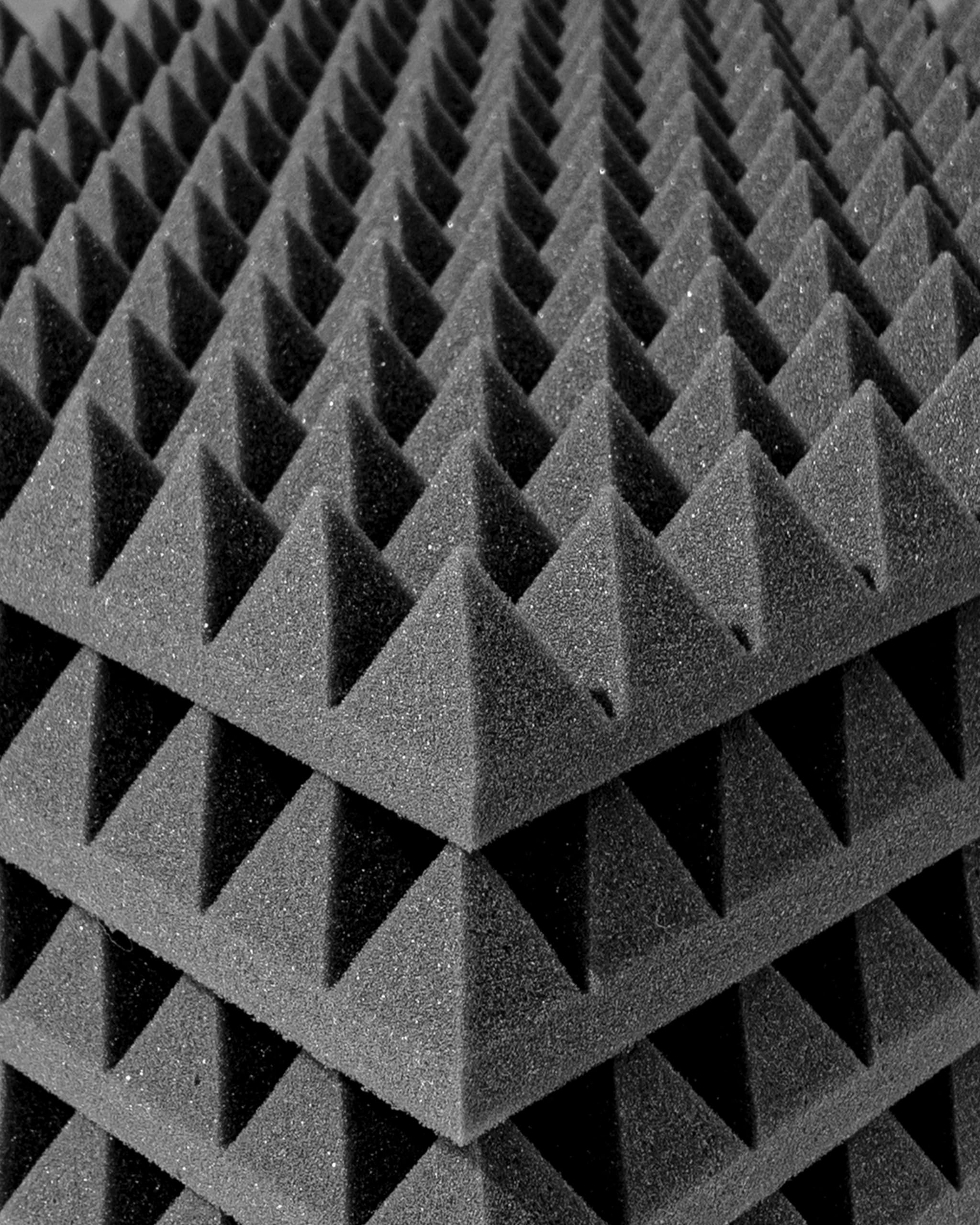 80x Pyramiden-Schaumstoff ca. 50x50x5cm, Anthrazit Schwarz, Schaumstoff, Noppenschaum, Dämmung, Akustik, Schallschutz