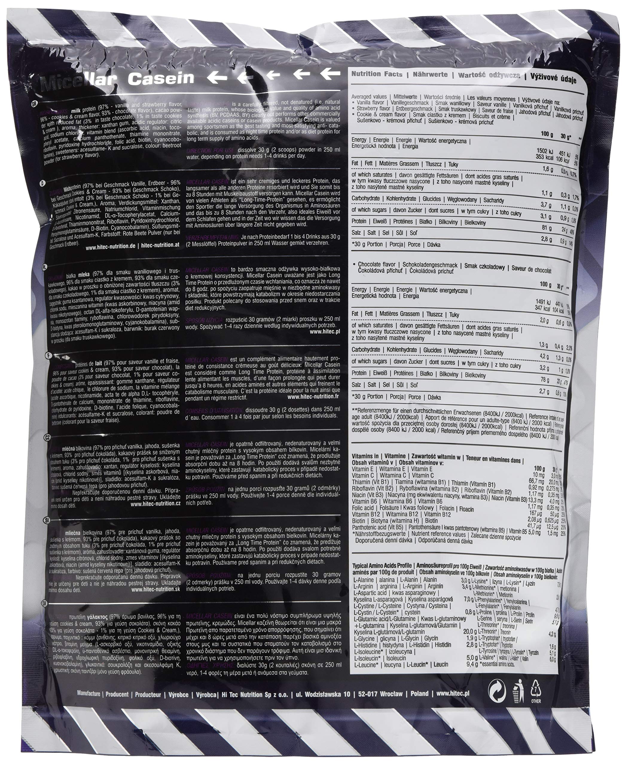 HI-TEC Casein Truskawka, 1000 g