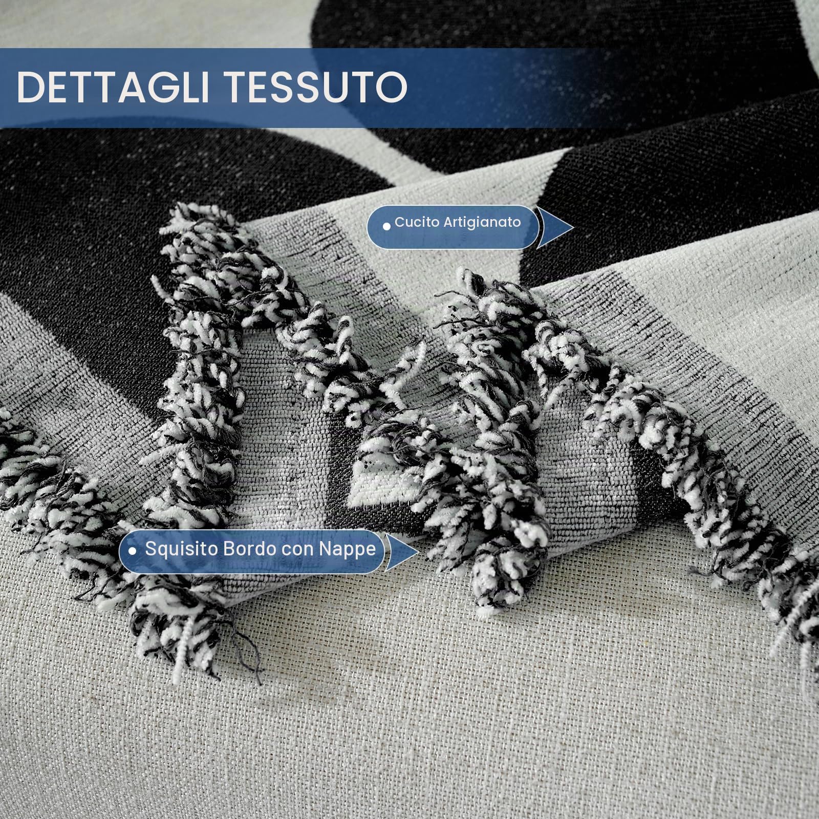 Ystyle Telo Copridivano 3 Posti Universale, 180x340 CM, Nero Bianco