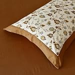 YuHeGuoJi Vintage Brown Floral Duvet Cover King 100% Cotton 3 Pcs Set 1 Beige Boho Botanical Duvet Cover with Zipper Ties 2 Pillow Shams Caramel Flower Ruffle Hemmed Bedding Set Soft