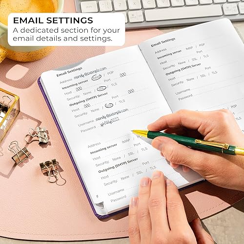 Miniatura 256 de Clever Fox - Libreta de contraseñas con pestañas alfabéticas, organizador de direcciones de Internet, tamaño pequeño de bolsillo, para inicios de