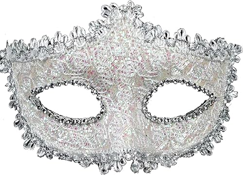 Geek-mDisfraz para Halloween Encaje Con Rhinestone de máscara veneciana mujer Masquerade Máscara Plástico Blanco talla única Geek-mDisfraz para Halloween Encaje Con Rhinestone de máscara veneciana mujer Masquerade Máscara Plástico Blanco talla única