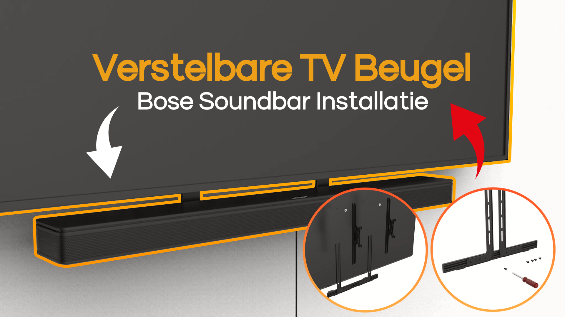Universele Ophangbeugel Voor Soundbar - Bevestiging Aan TV Tot 49 Inch   Tot 15kg   Zwart 3
