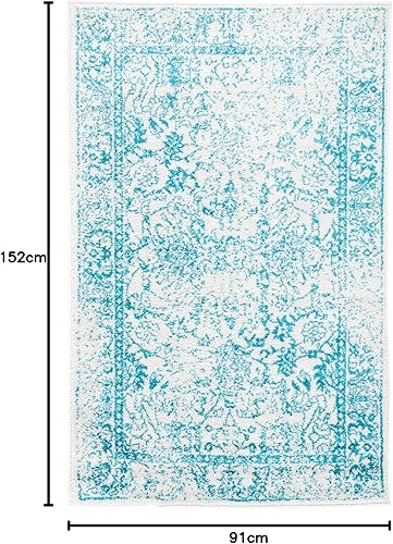 Miniatura 594 de Safavieh colección Adirondack - Alfombra de área, 6 x 9 pies, gris y azul, diseño oriental desgastado, no desprende pelusa, fácil cuidado, ideal