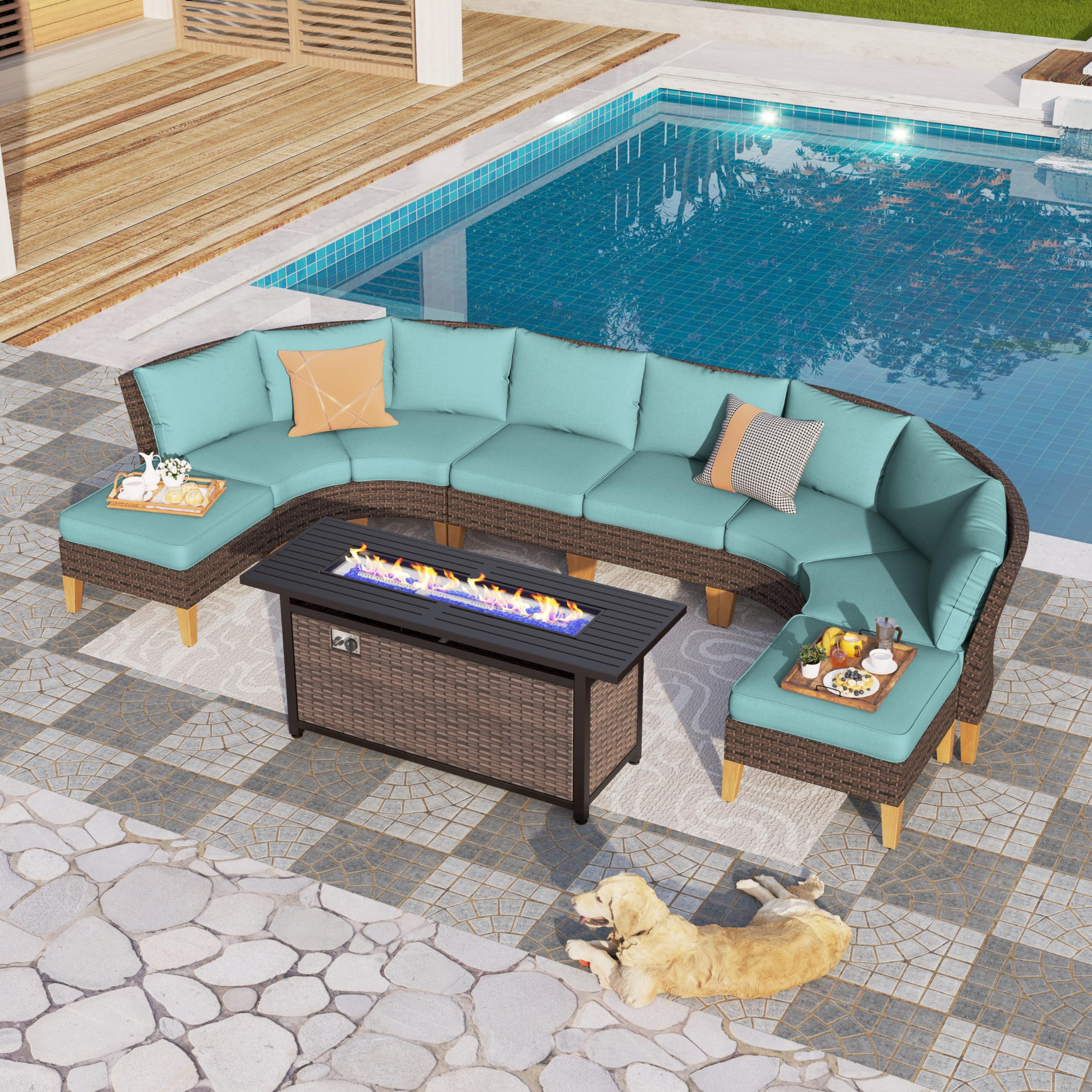 Phi Villa Patio Conversation Sets PHI VILLA Outdoor Furniture Set