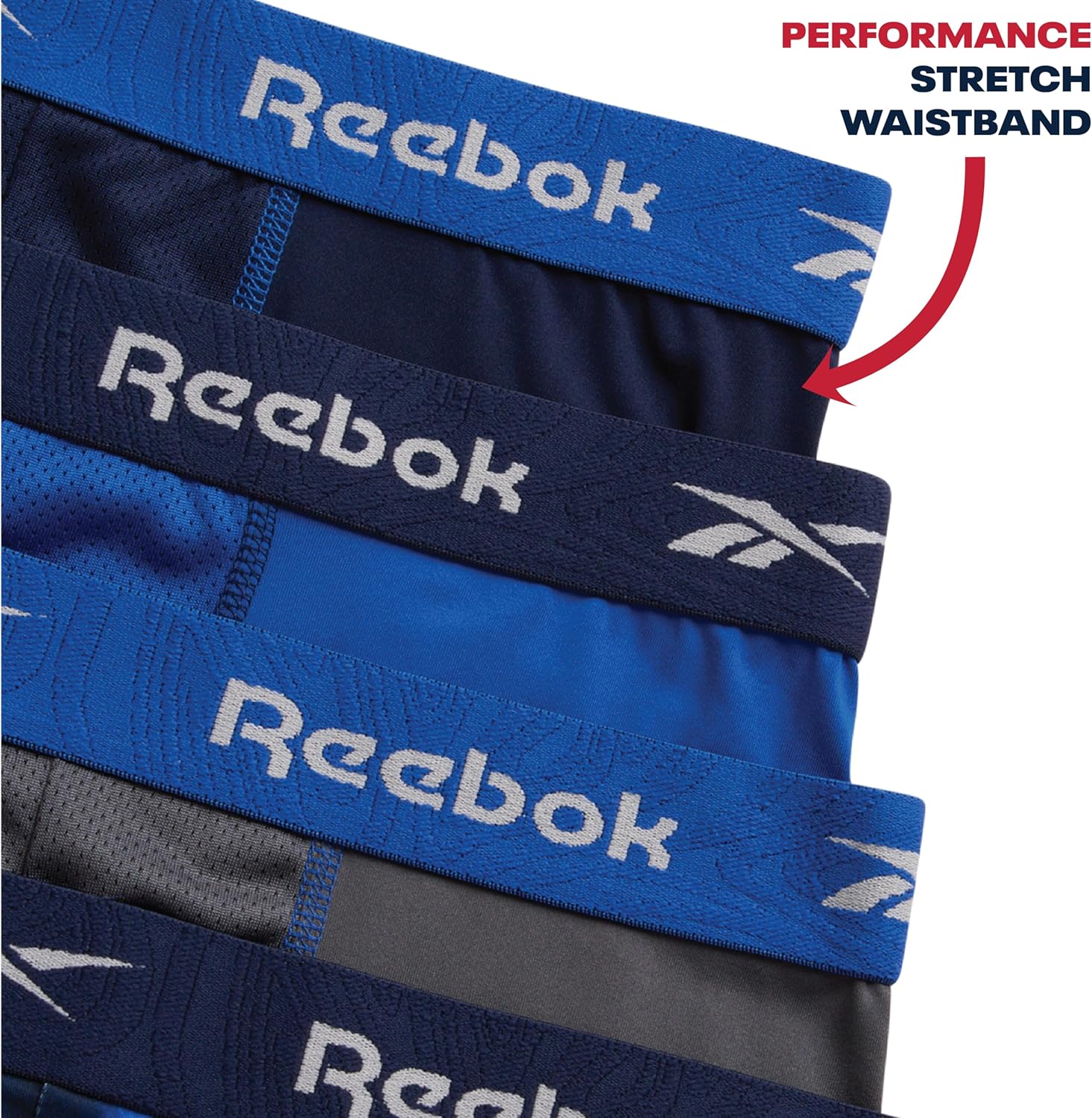 Reebok Mens Boxer Briefs - 8 Pack Stretch Performance Moisture Wicking 6" Inseam Mens Underwear Boxers with Contour Pouch - Image 5