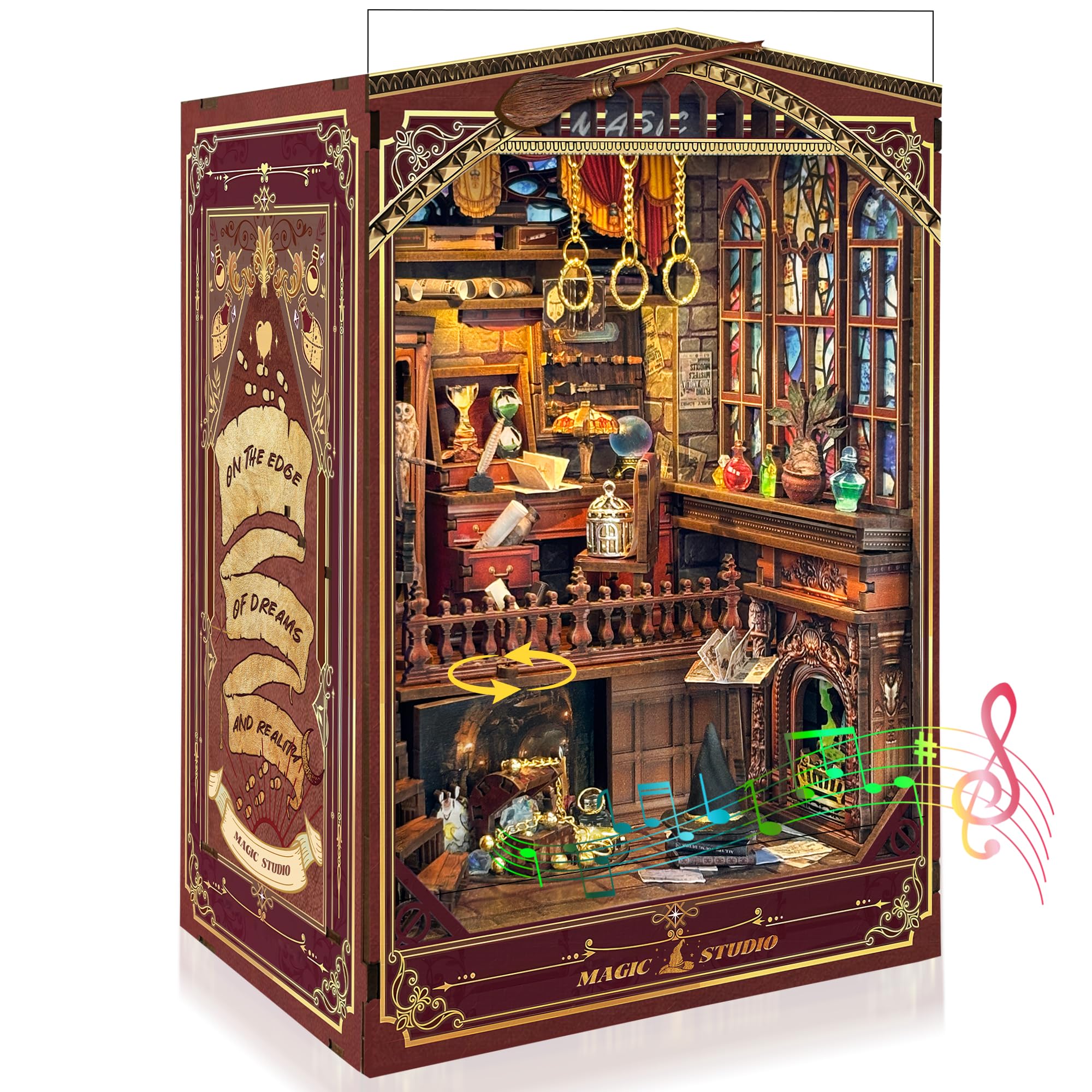 Book Nook Kits for Adults: LUMYCE Book Nook Kit Model Kits Craft Kits for Adults - DIY Miniature House Kit for Bookshelf Booknook Tiny House with Sensor Led Light