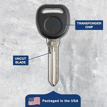 KeylessOption Car Key Replacement for 2004 2005 2006 2007 2008 2009 2010 2011 2012 2013 2014 2015 2016 2017 Buick Cadillac Chevrolet ChevyGMC, B111-PT 46 Chip Circle +, Programming Guide Included