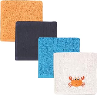 Luvable Friends Unisex Baby Super Soft Cotton Washcloths, Crab, One Size
