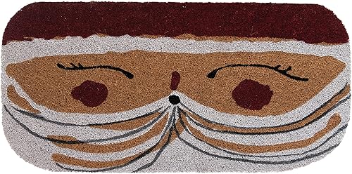 Creative Co-Op Felpudo de Papá Noel de coco natural