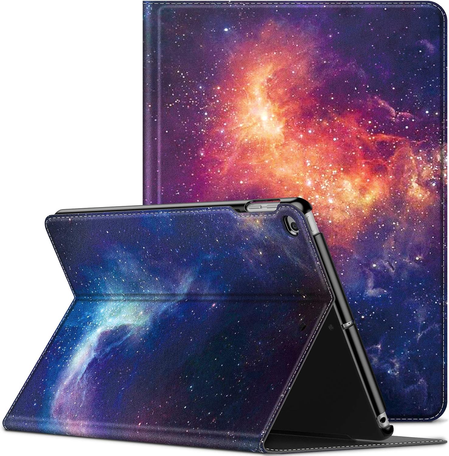 Infiland iPad 9.7 2018/iPad 9.7 2017/iPad Air 2/iPad Air Case, Multiple Angle Stand Cover Compatible with Tablets A1893/A1954/A1822/A1823/A1566/A1567/A1474/A1475/A1476 (Auto Wake/Sleep), Galaxy