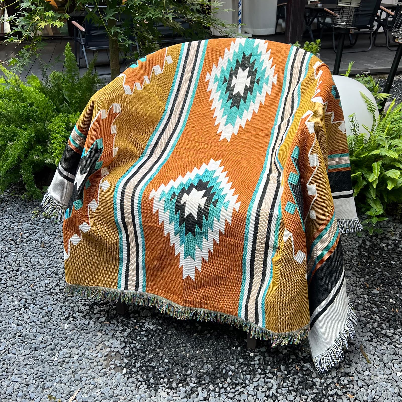 Hopstar Aztec Throw Blanket Navajo Indian Blankets and Throws Boho Western Decor Couch Cover Blanket for Bed Sofa Living Room Beach Travel 51"x63" (Emma)