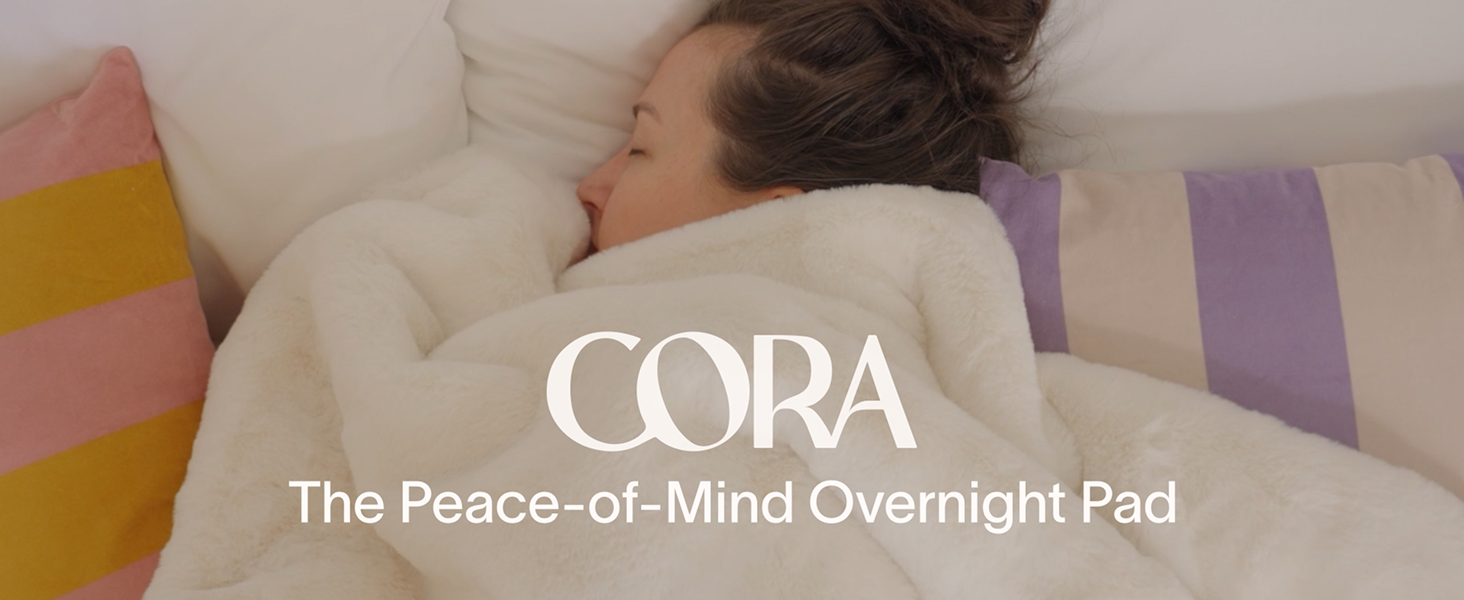 Cora 100% Organic Cotton Topsheet Pads (36 Overnight Pads)
