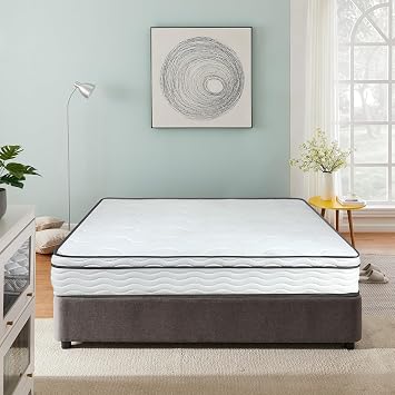 Pressure Relief Innerspring Mattress 12 Inch Full Size Medium Firm Hybrid Spring Mattress with Foam Layer, Cool Sleep Mattress CertiPUR-US Certified, Mattress in a Box,White