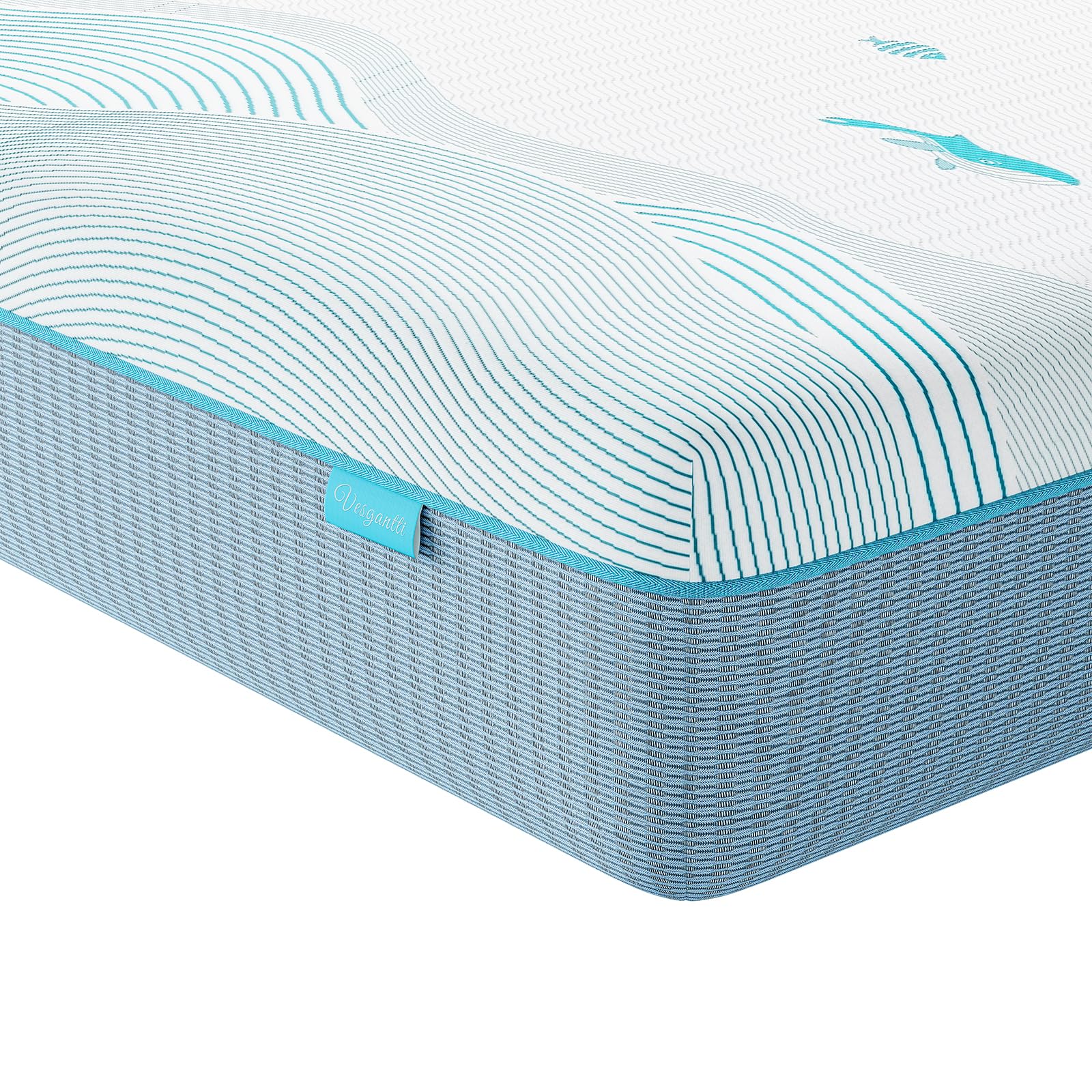 Vesgantti Double Mattress, 20CM Ocean-Inspired Double Memory Foam Mattress with Cooling Gel Foam and Breathable Mesh - Medium Firm, 135x190x20cm