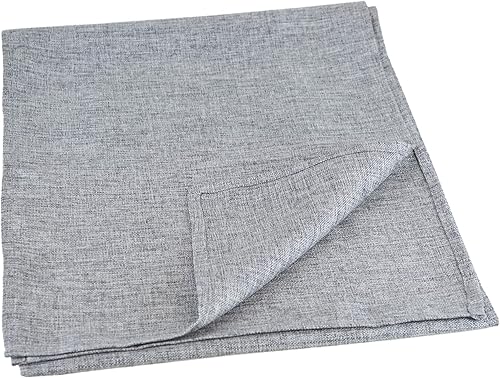 Miniatura 4 de Aiking Home (paquete de 1) Camino de mesa de lino sintético natural sin forro, gris claro, tamaño 12 x 62 pulgadas, ideal para bodas, baby shower,