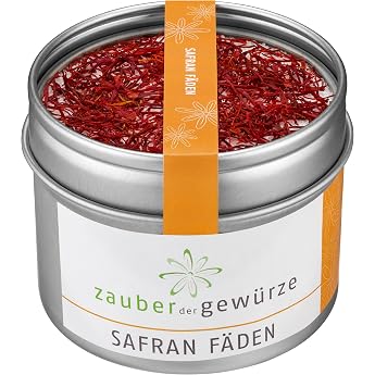 Zauber der Gew rze Safran F den Safranf den der h chsten Qualit tsstufe ISO Cat. 1 =Coup  echter Safran in Premium-Qualit t wiederverschlie bare Aroma-Dose 05 g