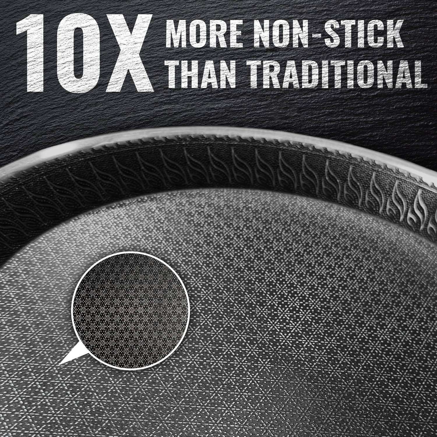 Nonstick Griddle Pan | Honeycomb Coating Griddle Pan | Ideal for Personal Use or Small Meals | Compatible with All Stove Types, Induction Ready, Stay-Cool Handle (26cm)