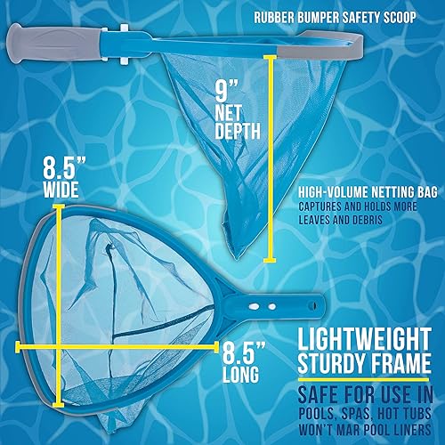 Miniatura 3 de U.S. Pool Supply Red profesional para spa, bañera de hidromasaje, piscina con mango de agarre, cesta de malla ultrafina de 9 pulgadas de