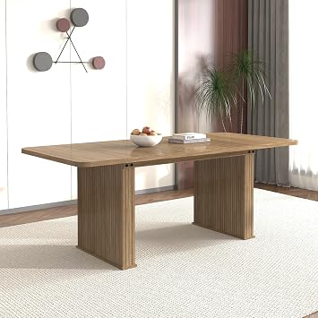 Expandable Dining Table,Wood Extendable Dining Room Kitchen Dinner Table, Long Dining Table for Kitchen