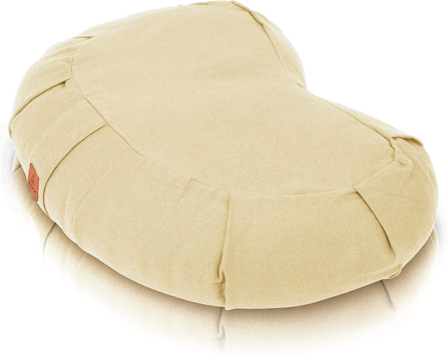 Seat Of Your Soul Crescent Meditation Cushion –10 Colors Half-Moon Yoga Pillow; Organic Cotton Zafu Cover & Zipper Liner to Adjust USA Buckwheat Hulls; Floor Pouf for Sitting Kids, Men or Women