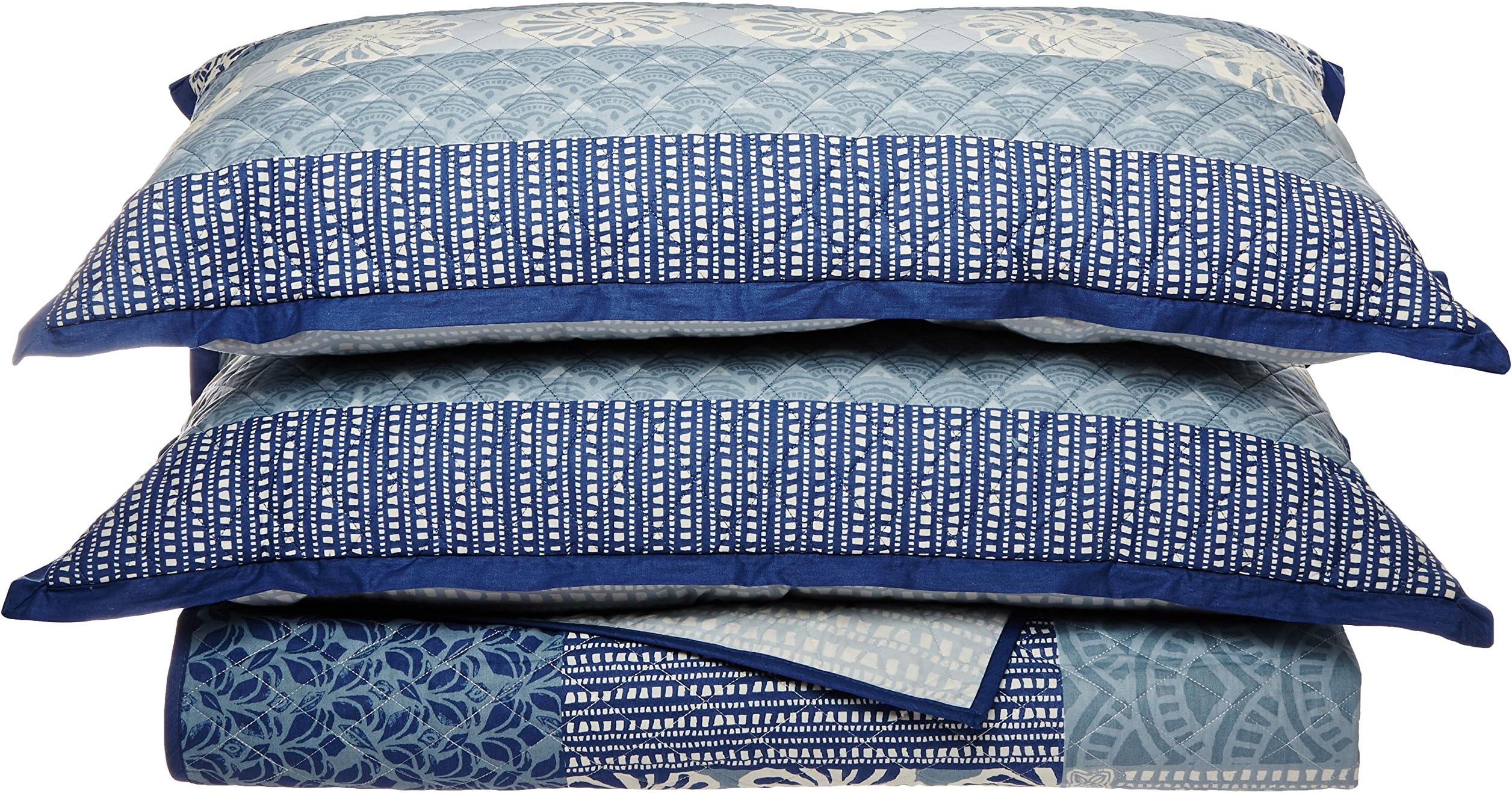 KD Spain Horizon Quilt Sham Set, Blue, King