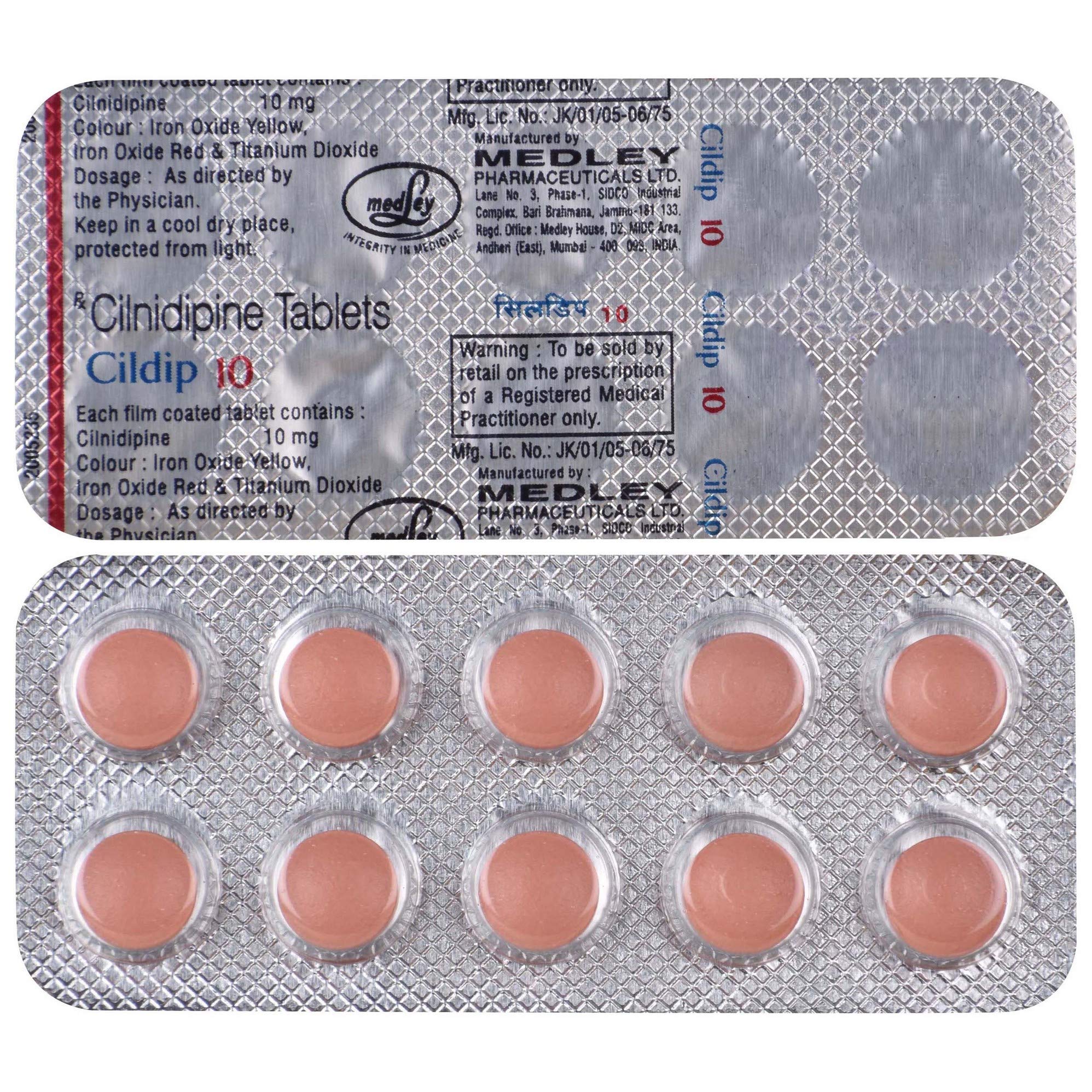 CILDIP 10 mg - Strip of 10 Tablets