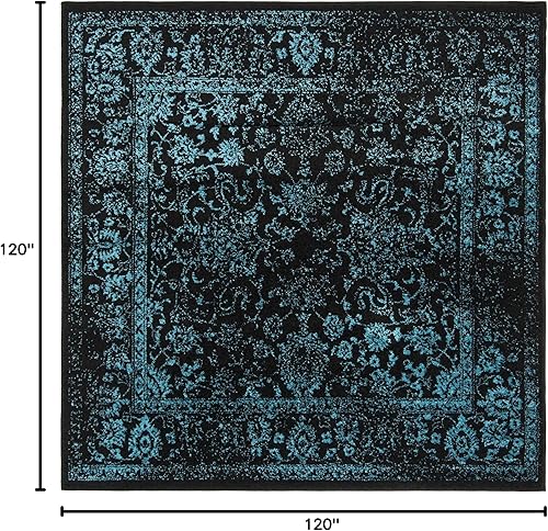 Miniatura 418 de Safavieh colección Adirondack - Alfombra de área, 6 x 9 pies, gris y azul, diseño oriental desgastado, no desprende pelusa, fácil cuidado, ideal