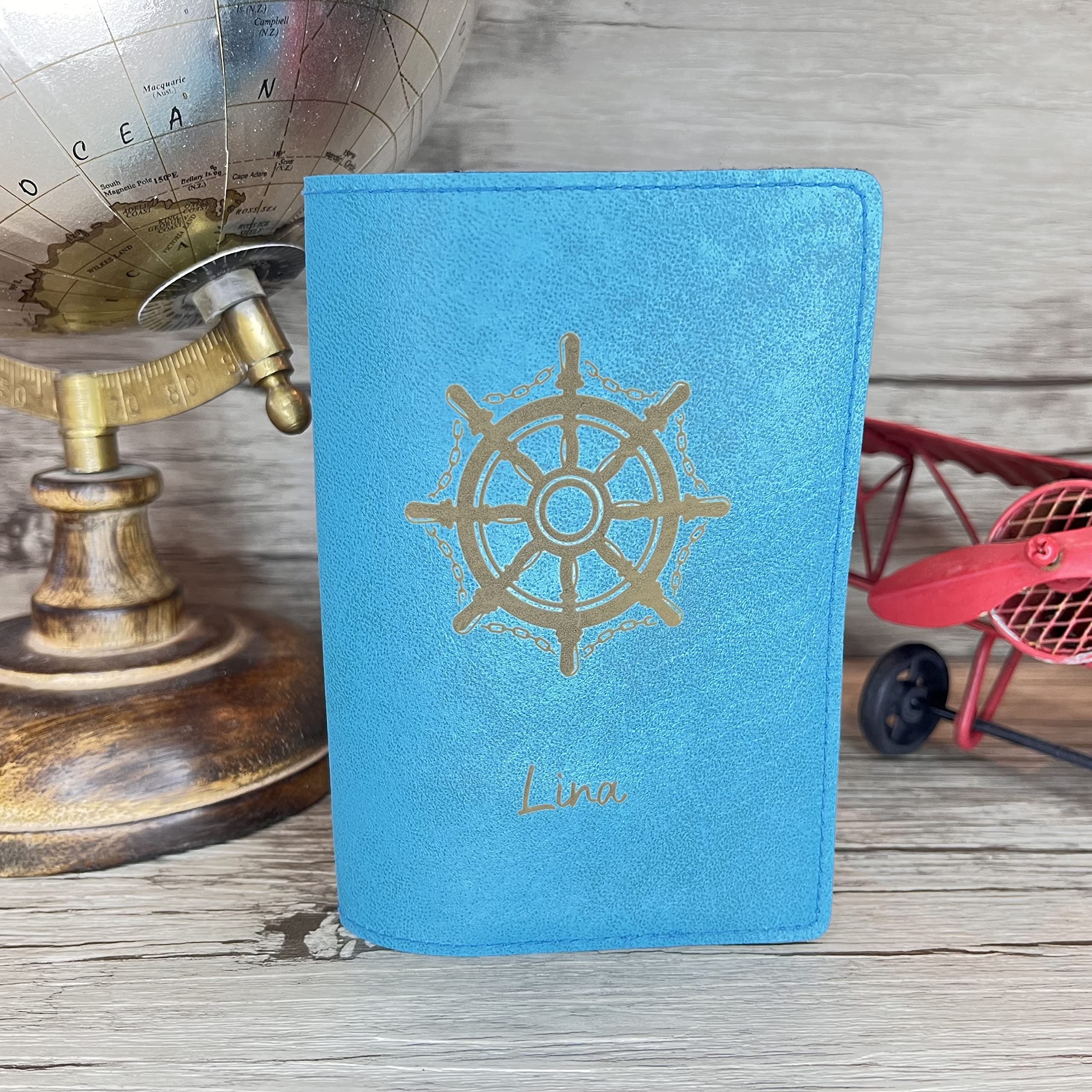 Porte Carte Grise Personnalisé, Pochette Made in France, Étui 100% Personnalisable, Protège Carte Grise Voopies, Protection Carte Grise Cuir. (Bleu Ciel)