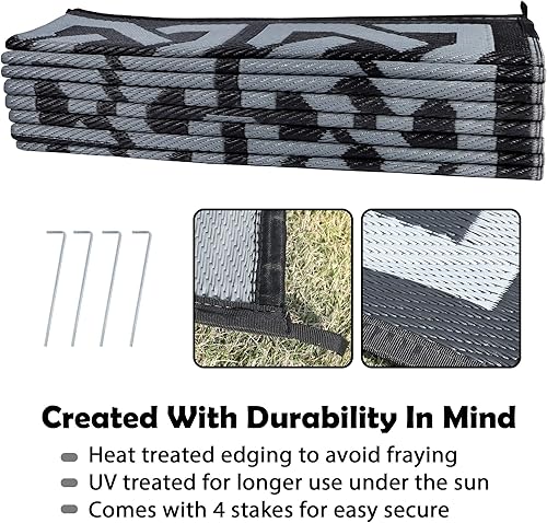 Miniatura 106 de SAND MINE Alfombras reversibles, alfombra de paja de plástico, alfombra de área moderna, alfombra de pavimento grande y alfombra para exteriores