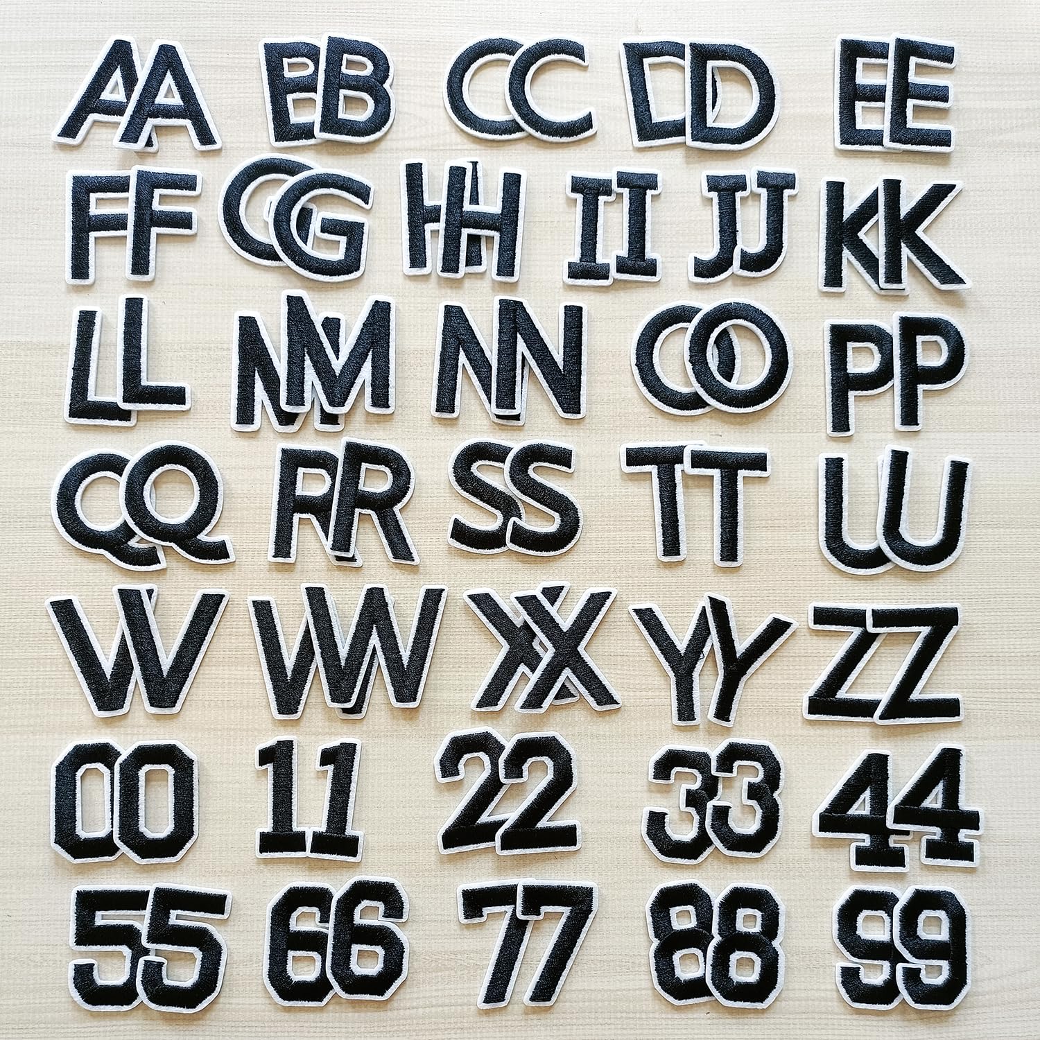 Amazon.co.jp: ZLETTERY 1.5インチ 72ピース アイロン接着 文字