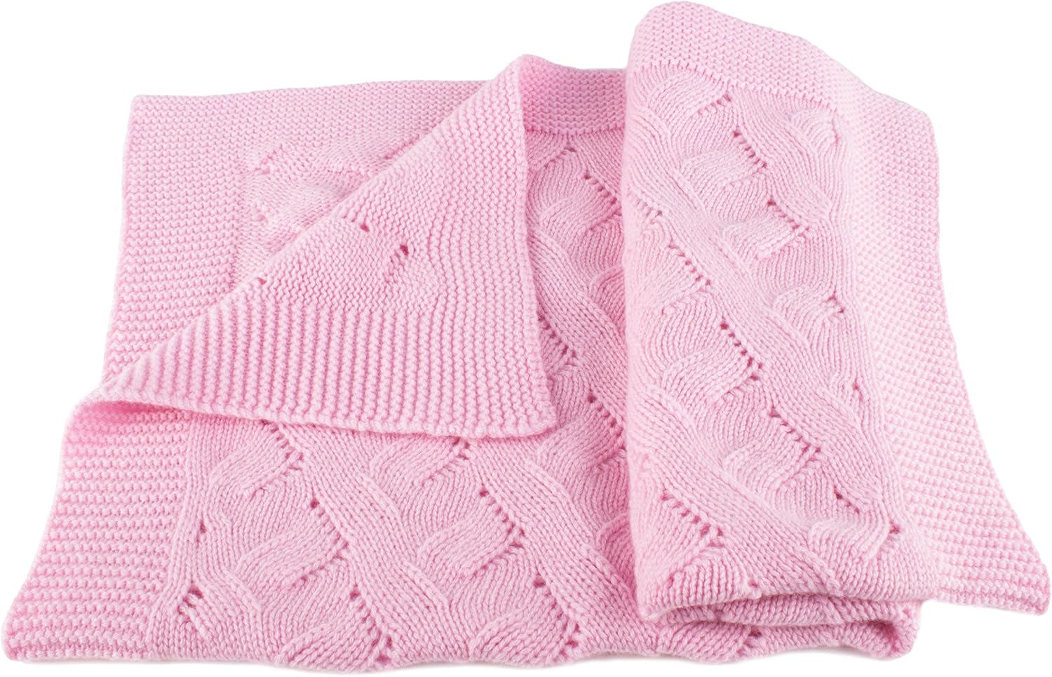 Love Cashmere Girls Luxury 100% Cashmere Baby Blanket - 'Baby Pink' - hand made in Scotland RRP $300