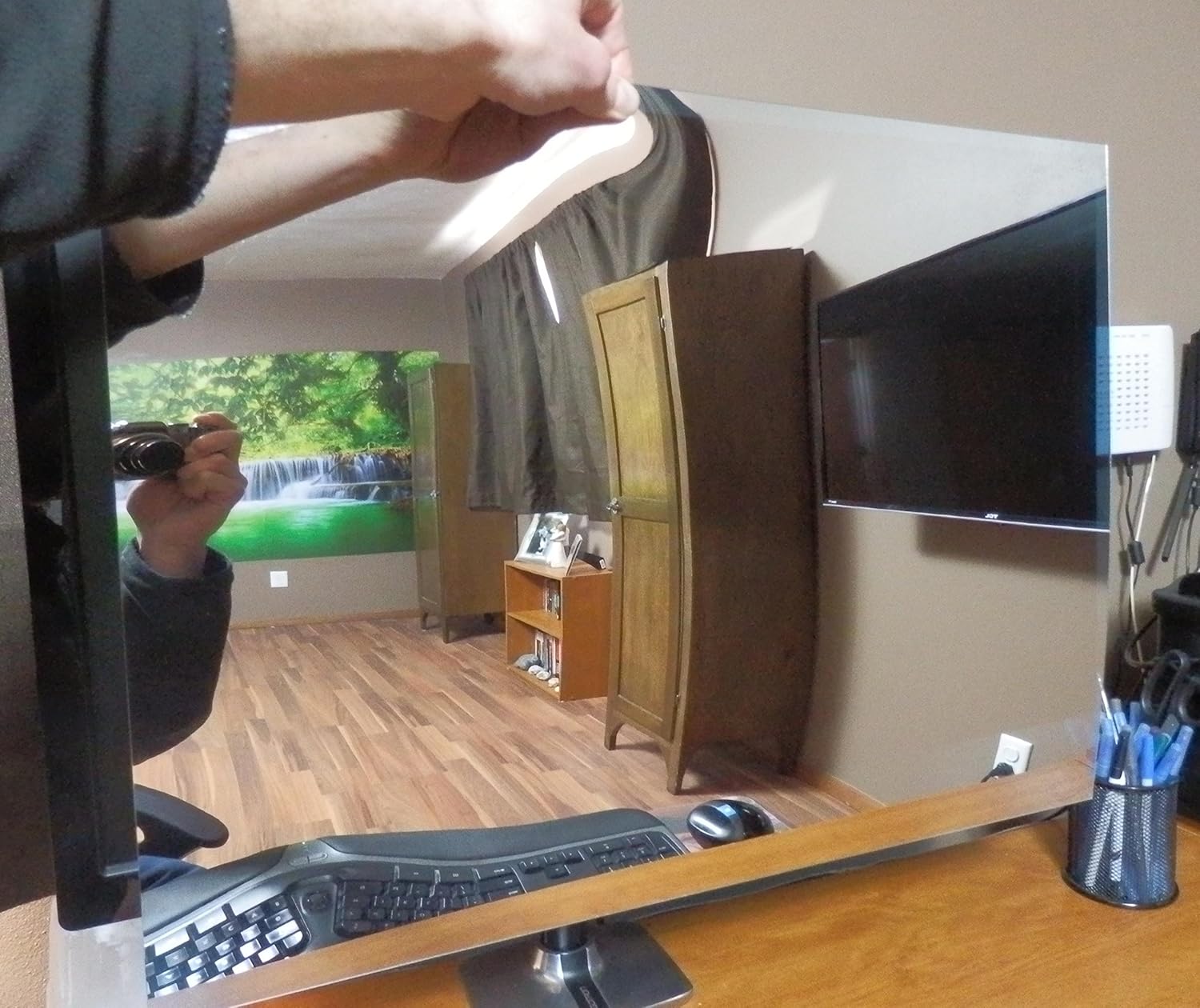 18 x 24 x 0.04 Inch Acrylic See-Through Mirror, Scratch Resistant, 40% Transparent
