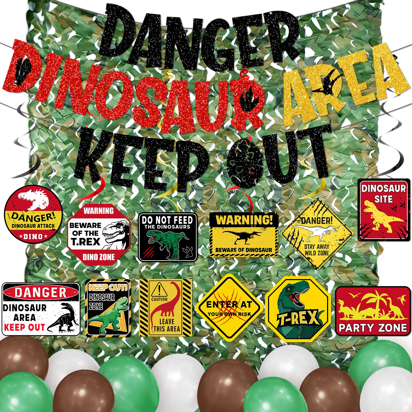 Décoration d'anniversaire dinosaure kit festif pour fête enfant et garçon