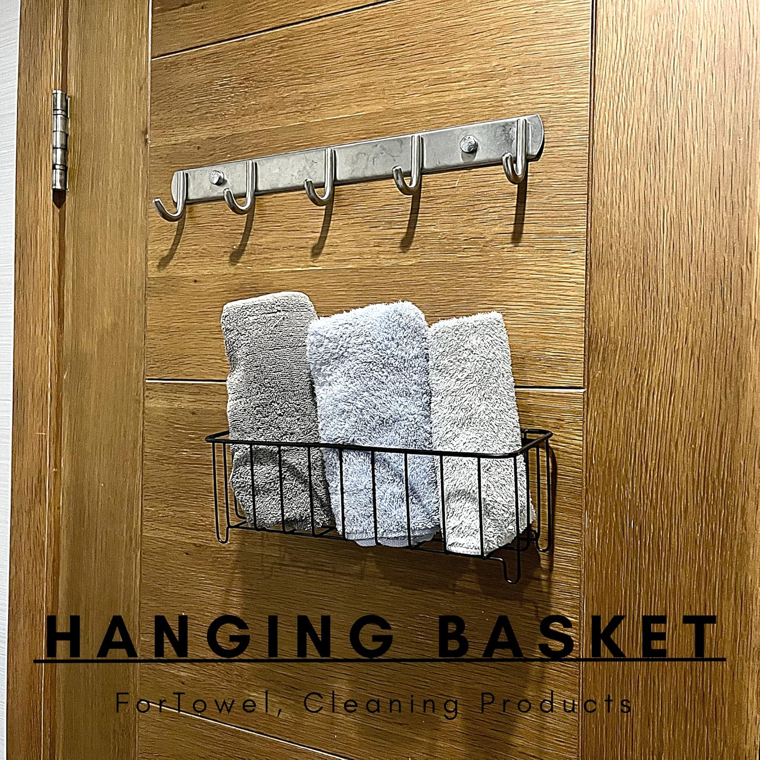 WAIMIU Metal Wire Storage Basket Bin 3 Set, Toilet Paper Holder, Coffee Pod Cups Mail Letter Towel Shampoo Basket, Toilet Tank Tray, Industrial Decor Box, for Countertop Cabinet Laundry Kitchen- Black