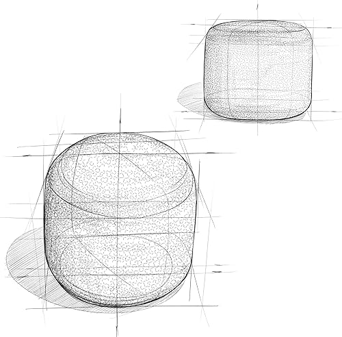 Miniatura 3 de SIMPLIHOME Bayley Puf redondo trenzado de transición en amarillo apagado y algodón natural para la sala de estar, el dormitorio y la habitación de